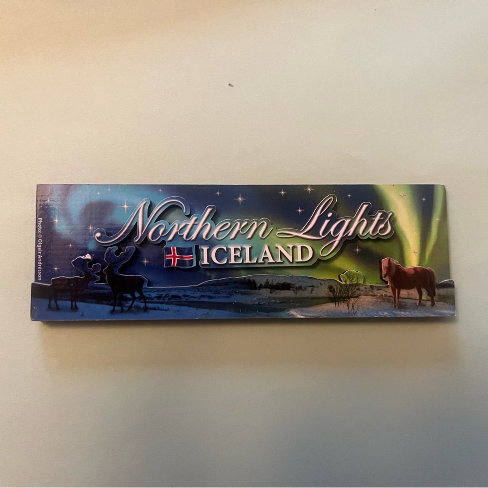 “Northern Lights Iceland”. Beautiful and unique refrigerator magnet. Iceland NWT